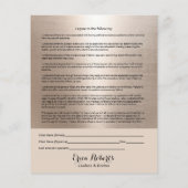 Elegant Gold Eyelash Extensions Liability Waiver Flyer (Hinten)