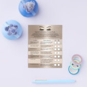 Elegant Gold Eyelash Extensions Liability Waiver Flyer (Einzeln)