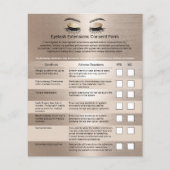 Elegant Gold Eyelash Extensions Liability Waiver Flyer (Vorne)