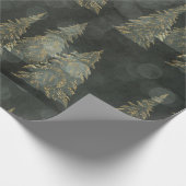 Elegant Gold Fairylight Pine Trees Weihnachten Geschenkpapier (Ecke)