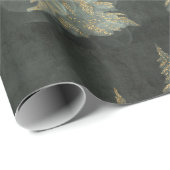 Elegant Gold Fairylight Pine Trees Weihnachten Geschenkpapier (Rolleneckpunkt)