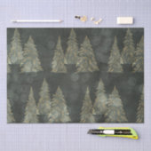 Elegant Gold Fairylight Pine Trees Weihnachten Seidenpapier (Handwerk)