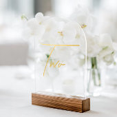 Elegant Gold Faux Foil Arch Acrylic Table Number Acryleinladungen
