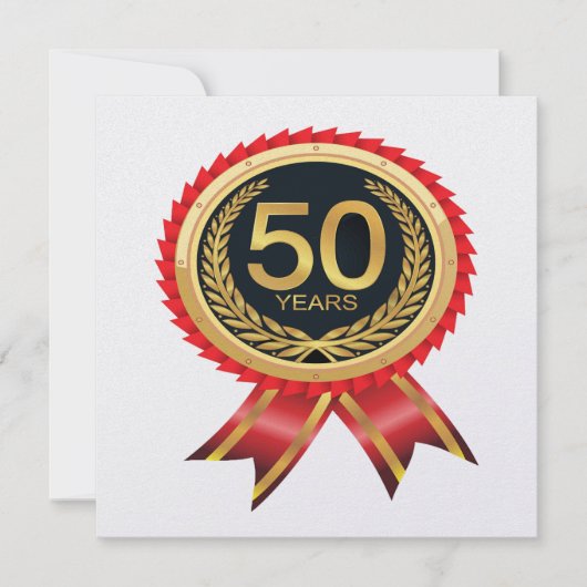 Elegant Gold Fifty Einladung (Vorderseite)