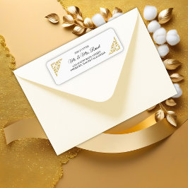 Elegant Gold Filigree , Hochzeit-Rücksendeadresse