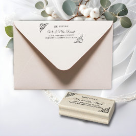 Elegant Gold Filigree , Hochzeit-Rücksendeadresse Gummistempel