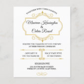 Elegant Gold Filigree on White, Einladung zur Hoch Flyer (Vorne)