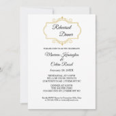 Elegant Gold Filigree on White, Probe Dinner Einladung (Vorderseite)