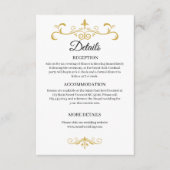 Elegant Gold Filigree on White, Wedding Begleitkarte (Vorderseite)