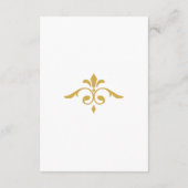Elegant Gold Filigree on White, Wedding Begleitkarte (Rückseite)