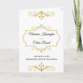 Elegant Gold Filigree on White, Wedding Einladung (Vorderseite)