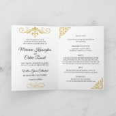 Elegant Gold Filigree on White, Wedding Einladung (Innenseite)