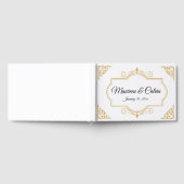 Elegant Gold Filigree on White, Wedding Gästebuch (Voll)