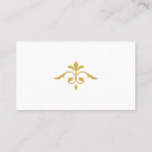 Elegant Gold Filigree on White, Wedding Platzkarte (Rückseite)