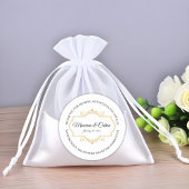 Elegant Gold Filigree on White, Wedding Runder Aufkleber