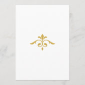 Elegant Gold Filigree on White, Wedding Timeline Programm (Rückseite)