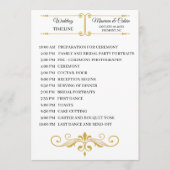 Elegant Gold Filigree on White, Wedding Timeline Programm (Vorderseite)