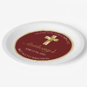 Elegant Gold First Holy Communion Vielen Dank Pappteller (Schrägansicht)