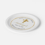 Elegant Gold First Holy Communion Vielen Dank Pappteller (Schrägansicht)