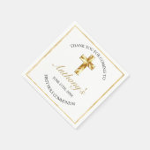Elegant Gold First Holy Communion Vielen Dank Serviette (Ecke)