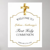 Elegant Gold First Holy Community Willkommenszeich Poster (Vorne)