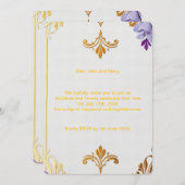 Elegant Gold Fleur-de-Lis Einladung (Vorne/Hinten)