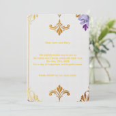 Elegant Gold Fleur-de-Lis Einladung (Stehend Vorderseite)