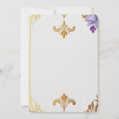 Elegant Gold Fleur-de-Lis Einladung (Rückseite)