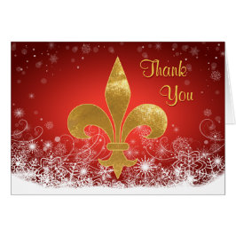 Elegant Gold Fleur Red Holiday Vielen Dank