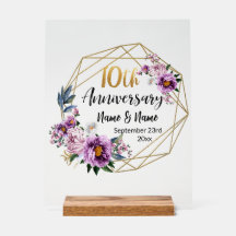 Elegant Gold Floral 10-Jahres-Jubiläum