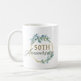 Elegant Gold Floral 50. Hochzeitstag Kaffeetasse