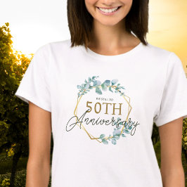 Elegant Gold Floral 50. Hochzeitstag T-Shirt