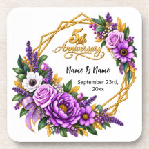 Elegant Gold Floral 5-Jahres-Jubiläum