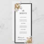 Elegant Gold Floral 60th Birthday Program Menu Einladung (Rückseite)