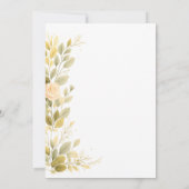 Elegant Gold Floral Botanical Baby Shower  Einladung (Rückseite)