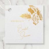 Elegant Gold Floral Composition Foil Gift Tag (Vorderseite)