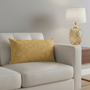 Elegant Gold Floral Damask Lendenkissen