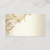 Elegant Gold Floral Damask Monogram Ivory Wedding Platzkarte (Rückseite)