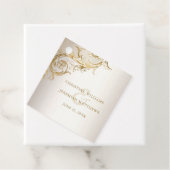 Elegant Gold Floral Damask Shiny Champagne Wedding Geschenkanhänger (Beispiel)