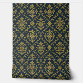 Elegant Gold Floral Damask Tapete (Abrollen)