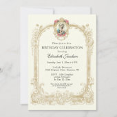 Elegant Gold Floral Einladung (Vorderseite)