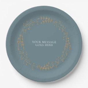 Elegant Gold Floral Garland Pappteller