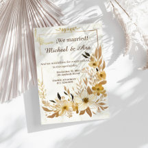 Elegant Gold Floral Golden Wedding Invitation