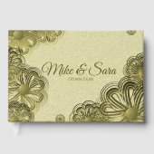 Elegant Gold Floral Guest Book Gästebuch (Vorderseite)