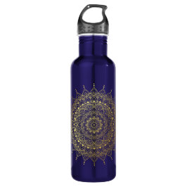 Elegant Gold Floral Henna Mandala Edelstahlflasche