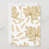 Elegant Gold Floral Hexagon Terrarium Wedding Einladung (Rückseite)