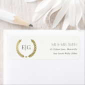 ELEGANT GOLD FLORAL LAUREL WREATH MONOGRAM ADRESSE (Insitu)