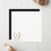 ELEGANT GOLD FLORAL LAUREL WREATING INITIAL COPERA MITTEILUNGSKARTE (Vorderseite/Rückseite Beispiel)