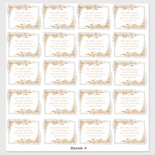 Elegant Gold Floral Leaf Address Labels (Blatt)