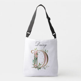 Elegant Gold Floral Letter D Crossbody Bag Tragetaschen Mit Langen Trägern